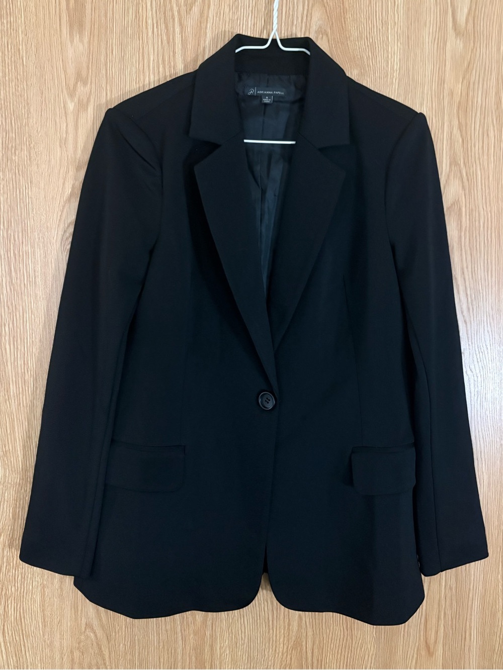 Adrianna Papell Black Single-Button Tailored Blazer